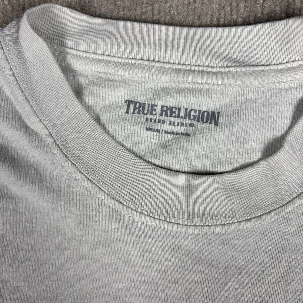 True Religion Buddha Guitar World Tour Graphic T Shirt Mens Medium White Logo